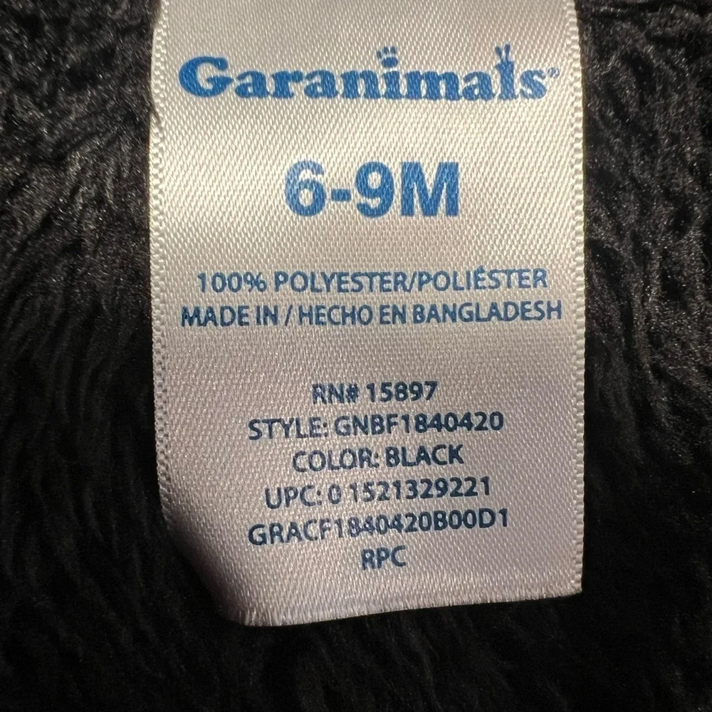 GARANIMALS Cozy Black Fleece Kids Set/baby